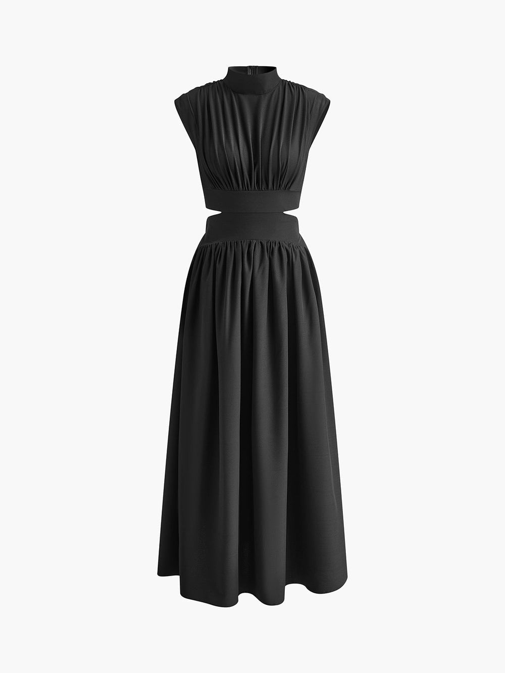 Polina - Lange Mock Neck Cut Out Jurk