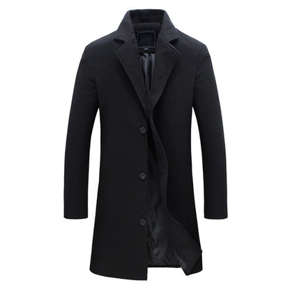 Heren Trenchcoat Winter – Gevoerde Wollen Overjas