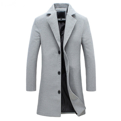Heren Trenchcoat Winter – Gevoerde Wollen Overjas