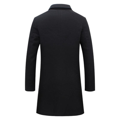 Heren Trenchcoat Winter – Gevoerde Wollen Overjas