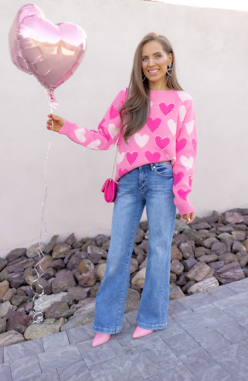 Rowena - Hearts Galore Luxe Trui met Pareldetail