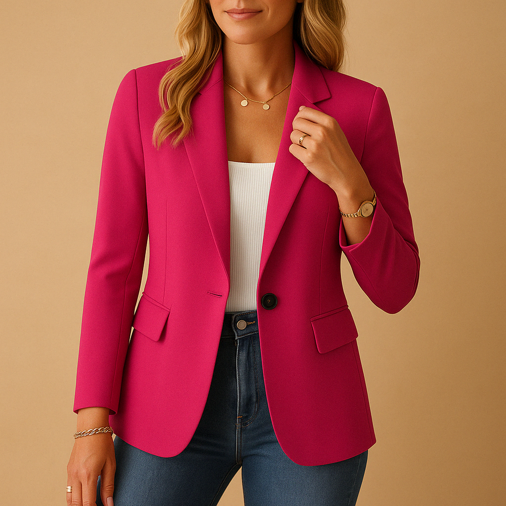 Dames Getailleerde Blazer met Puntkraag en Knoopsluiting