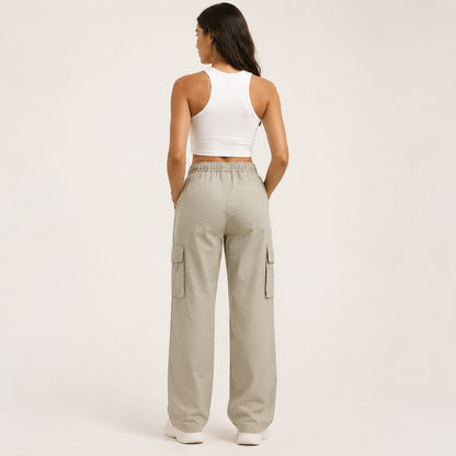 Dames Cargobroek met Trekkoord en Zakken - Casual Broek