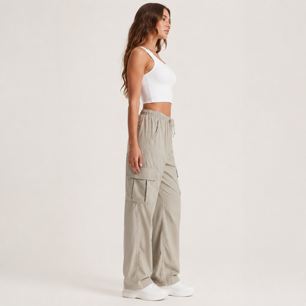Dames Cargobroek met Trekkoord en Zakken - Casual Broek