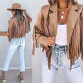Suede jasje met franjes