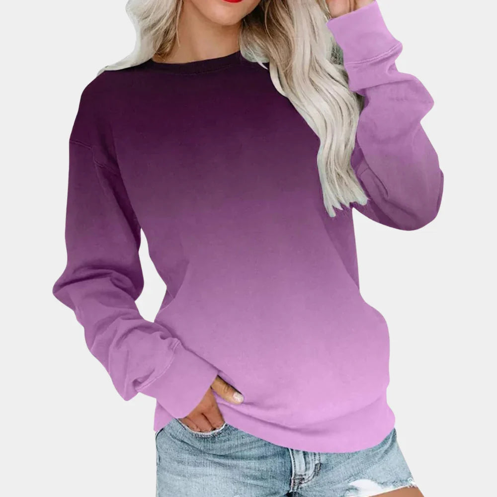Sweatshirt met trendy kleurverloop voor dames