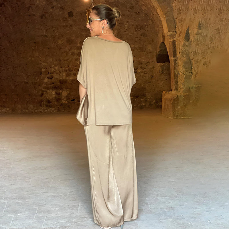 Tyrell - Elegante Oversized Tweedelige Set Met V-Hals
