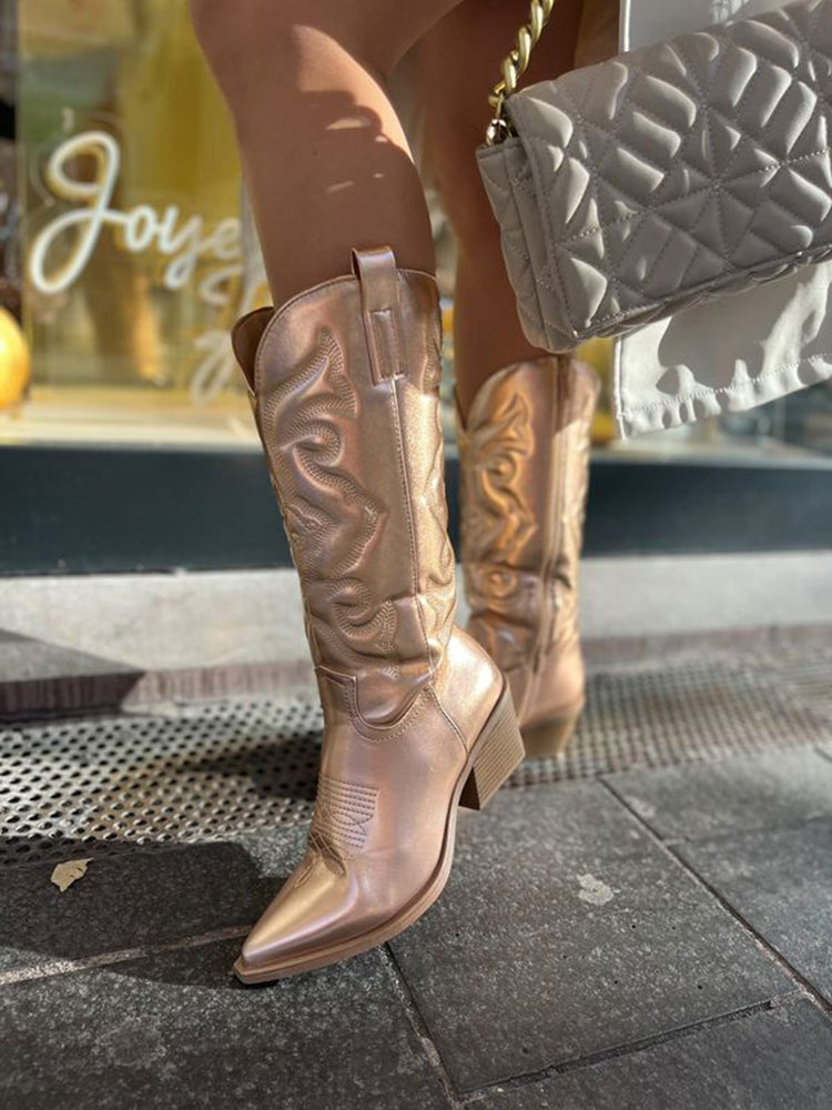Valerie - Cowboylaarzen dames metallic