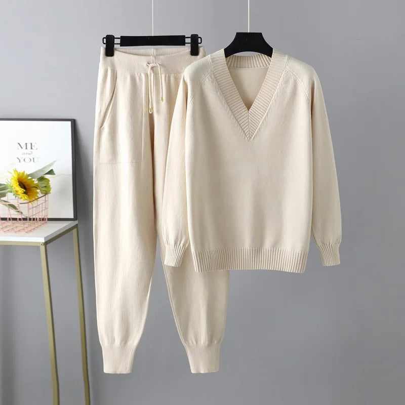 Valina set dames | Luxe casual set met trui en broek in comfortabele pasvorm