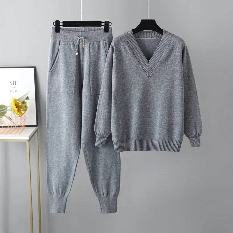 Valina set dames | Luxe casual set met trui en broek in comfortabele pasvorm