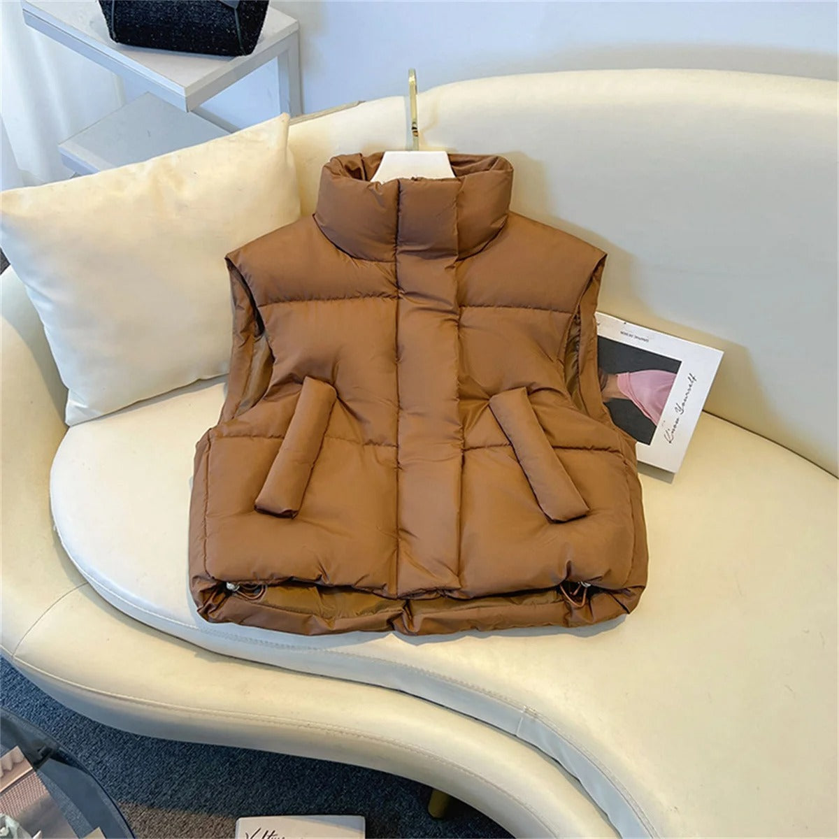 Dames Lichtgewicht Bodywarmer – Cropped Ontwerp, Met Rits, Geschikt voor Lente en Zomer