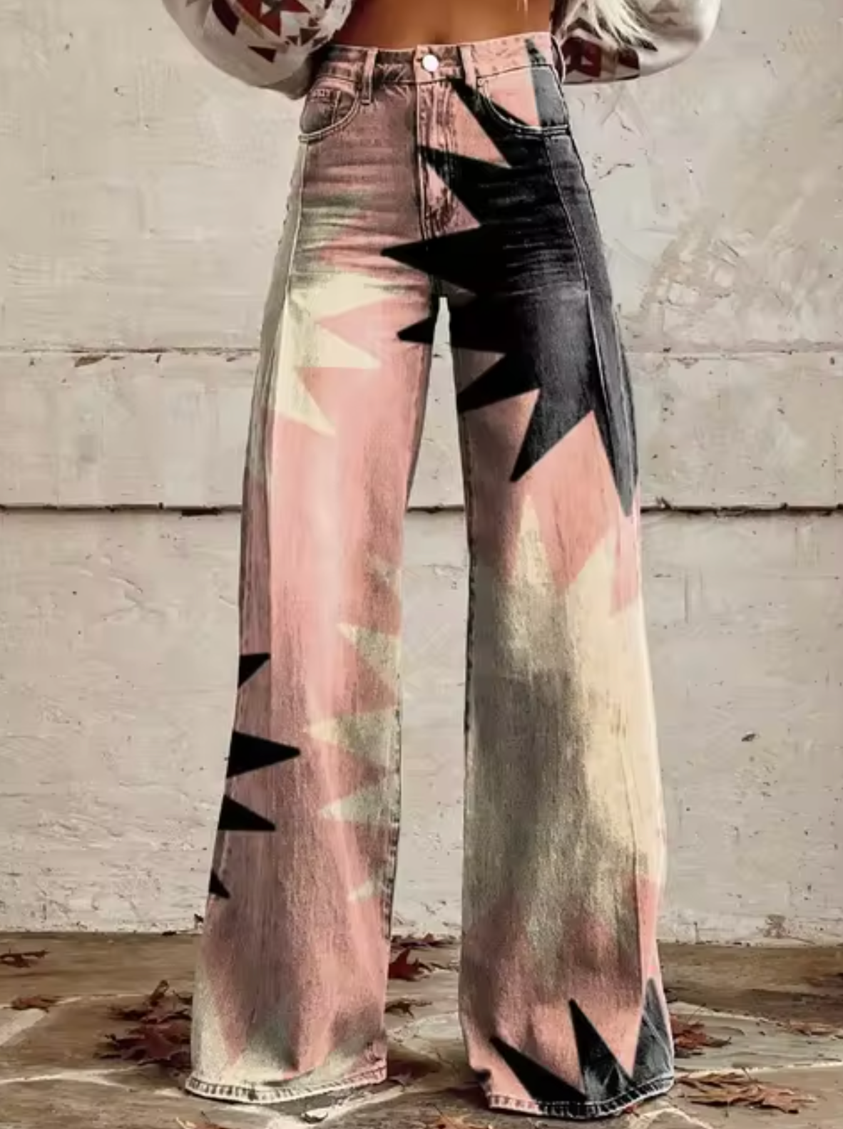 Vina - Stijlvolle Hoge Taille Broek met Unieke Prints