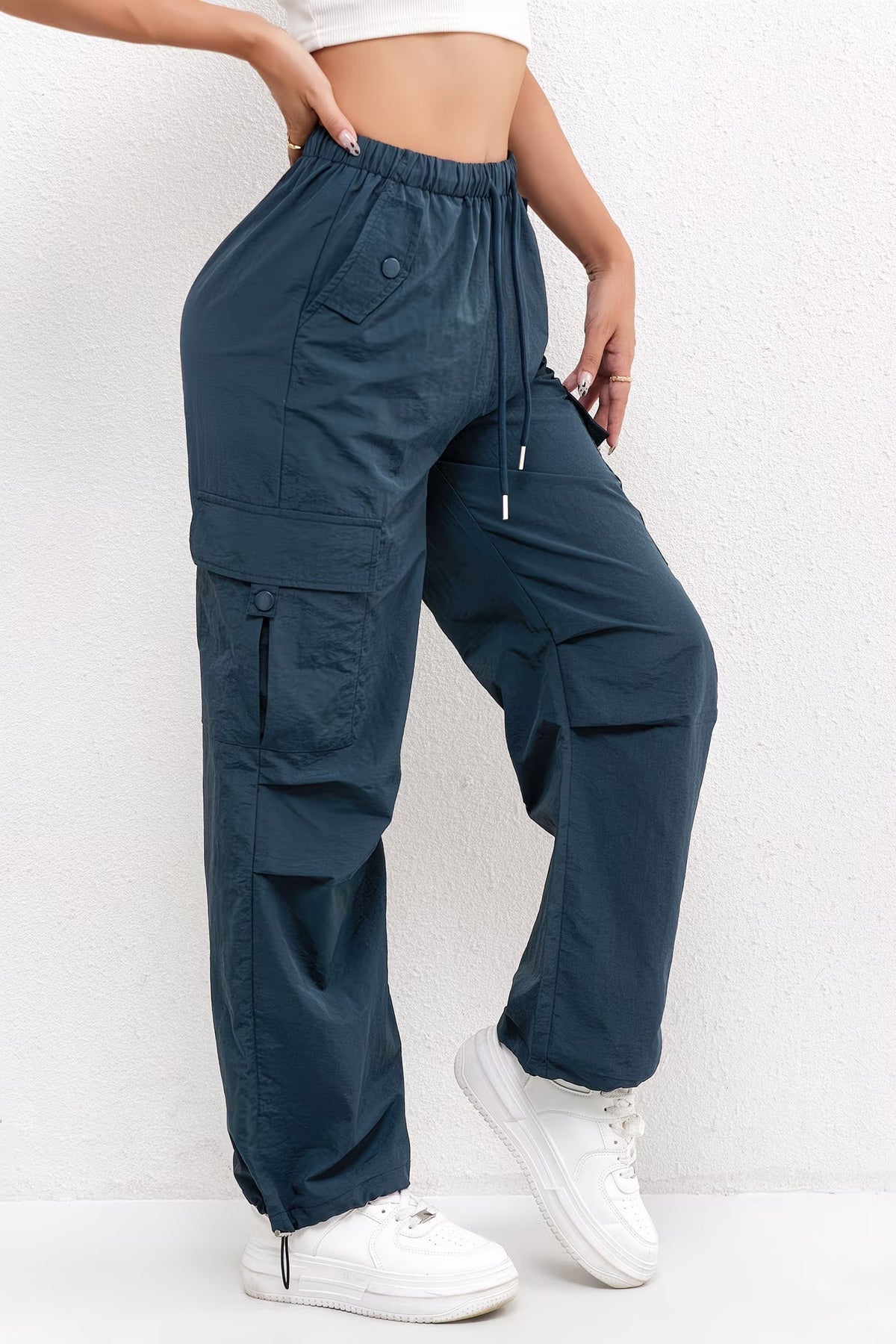 Dames Cargobroek met Trekkoord en Zakken - Casual Broek