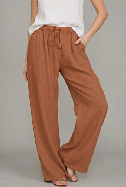 Dames High-Waisted Broek – Met Elastische Taille, Geschikt voor Casual en Dagelijks Gebruik
