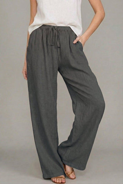 Dames High-Waisted Broek – Met Elastische Taille, Geschikt voor Casual en Dagelijks Gebruik